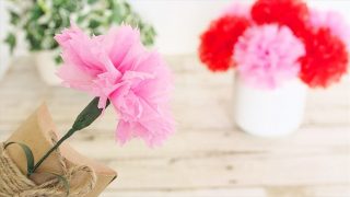 紙で作る母の日のカーネーションの作り方 茎付き 本物そっくり 見たものクリップ